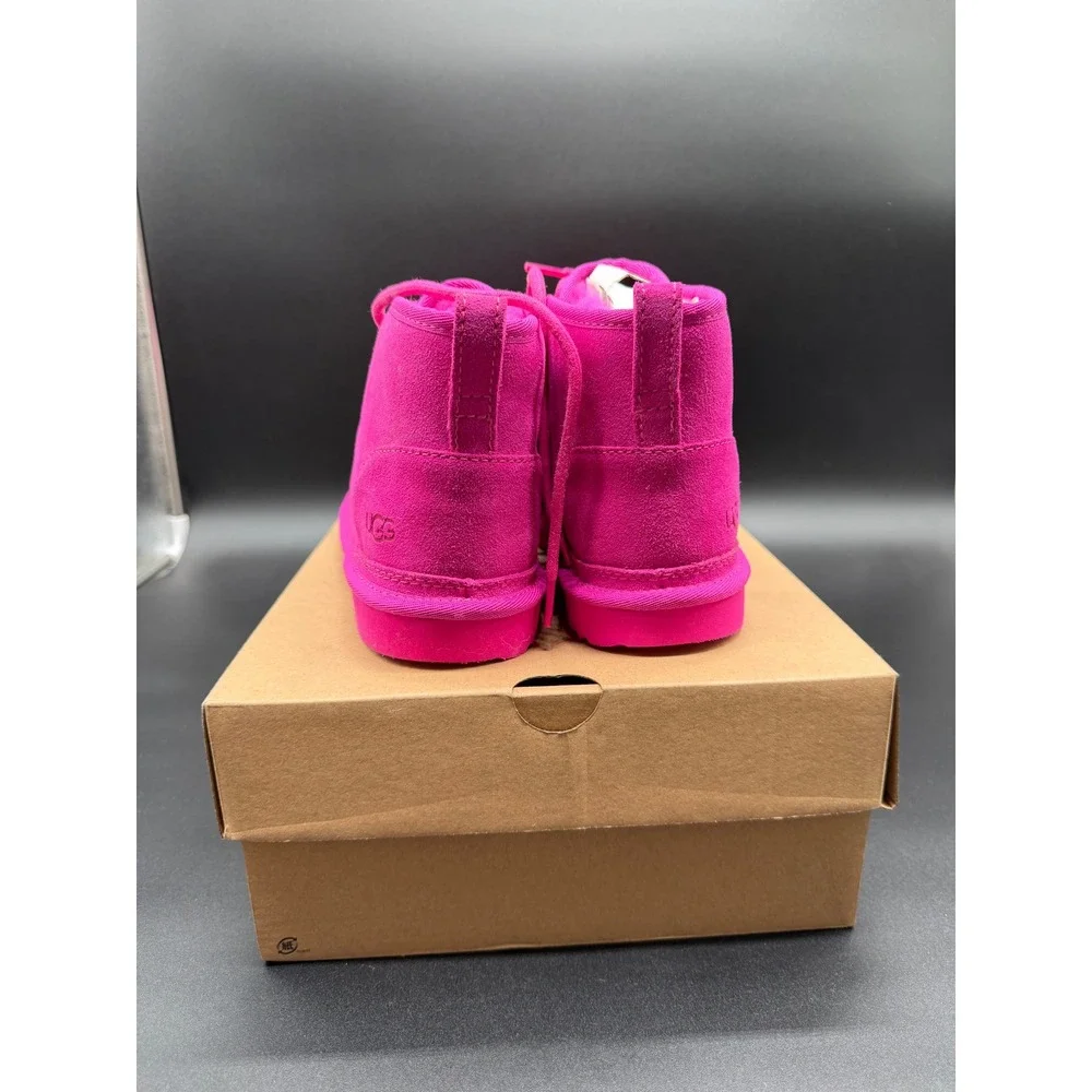 UGG Neumel II Rock Rose Pink Suede Lace Up Boots 1017320K Kids‎ Size 6 New
